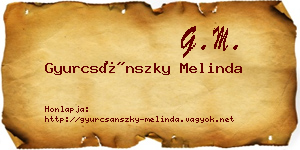 Gyurcsánszky Melinda névjegykártya